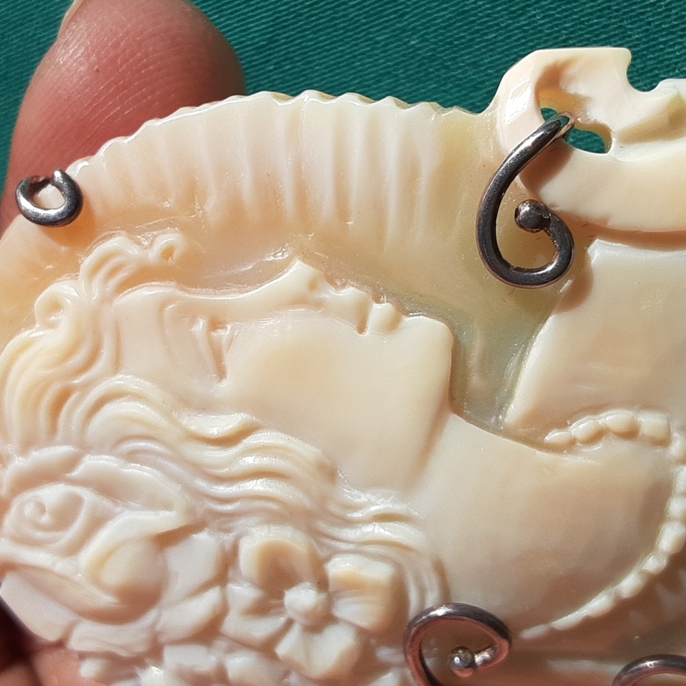 925 Genuine Hand Carved Cameo. Italy. Brooch, Pendant. FIRM. - Picture 17 of 17
